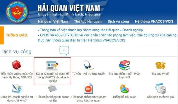 Hướng dẫn đăng ký tài khoản VNACCS cho doanh nghiệp