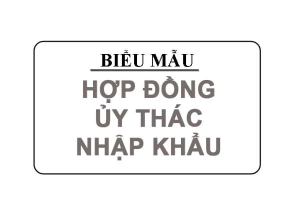 Mẫu hợp đồng ủy thác nhập khẩu