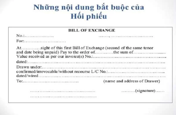 Nội dung chi tiết trên hối phiếu – Bill of Exchange